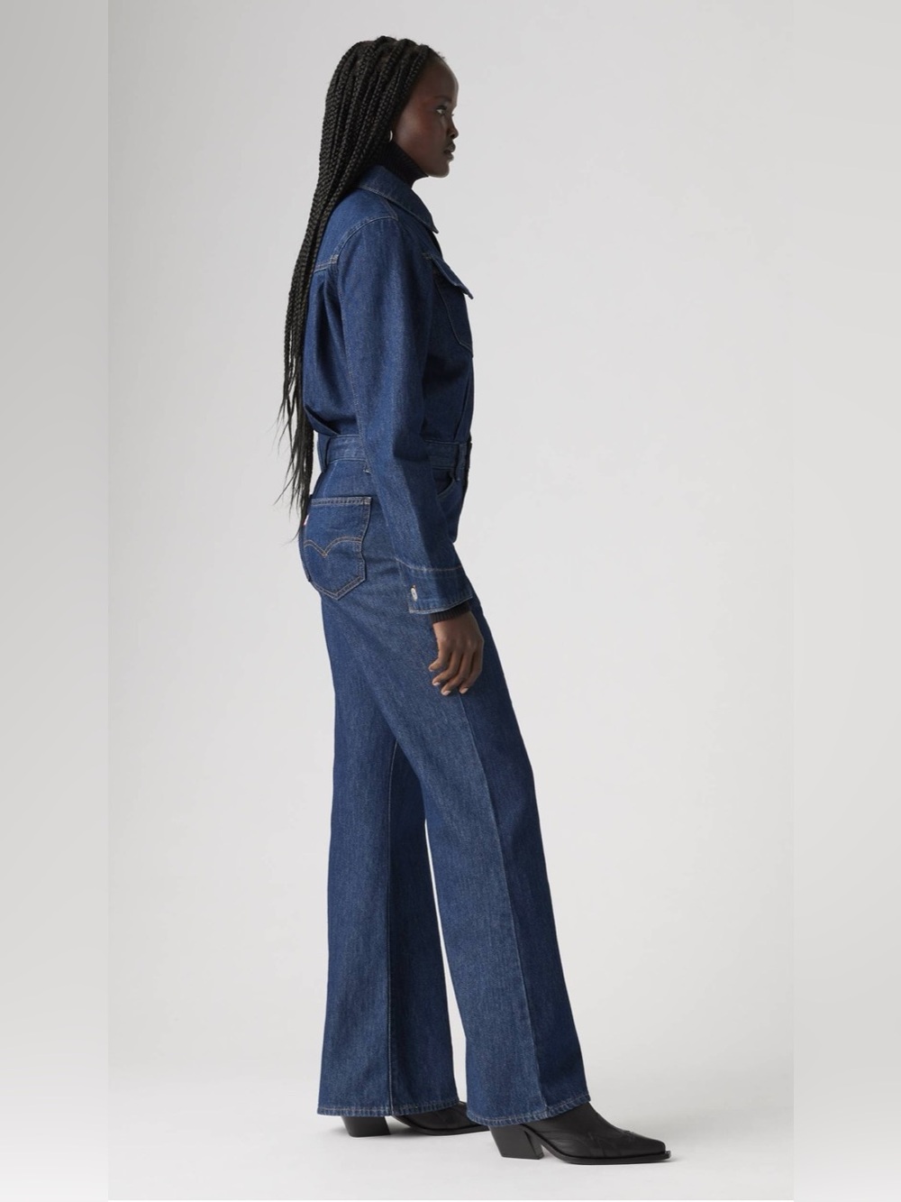 NWT $128 Levi’s Size 24 Western Long Sleeve  Denim Jumpsuit